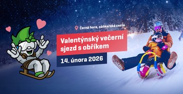 Obříkova Valentýnská jízda na večerních saních
